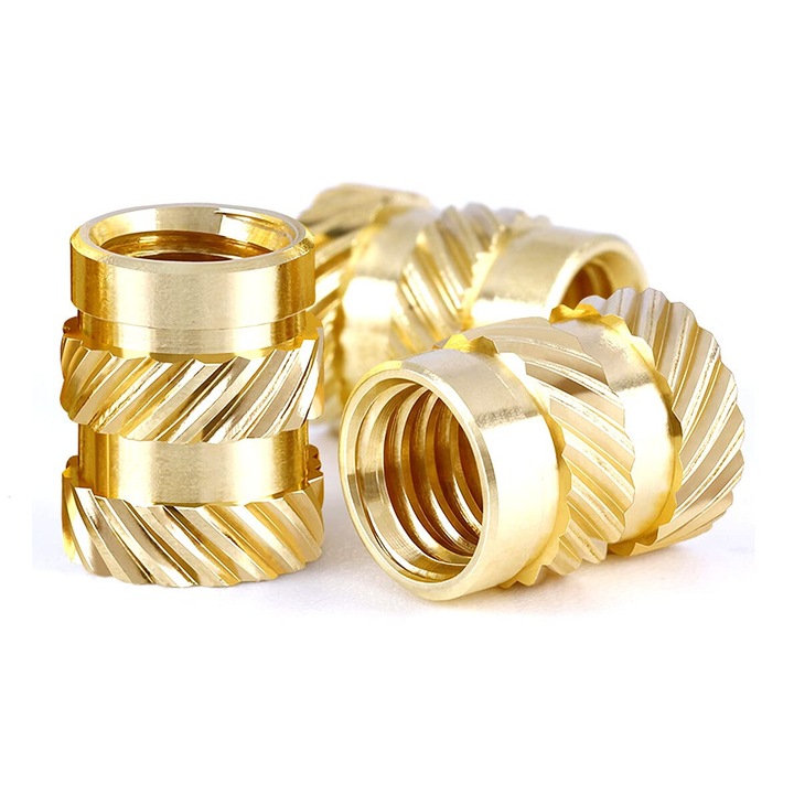 Set 50Pcs piulite filetate din alama, AMRINUGL, rezistente la coroziune si oxidare, compatibile cu tehnica de sudare prin caldura, M2 x 4mm