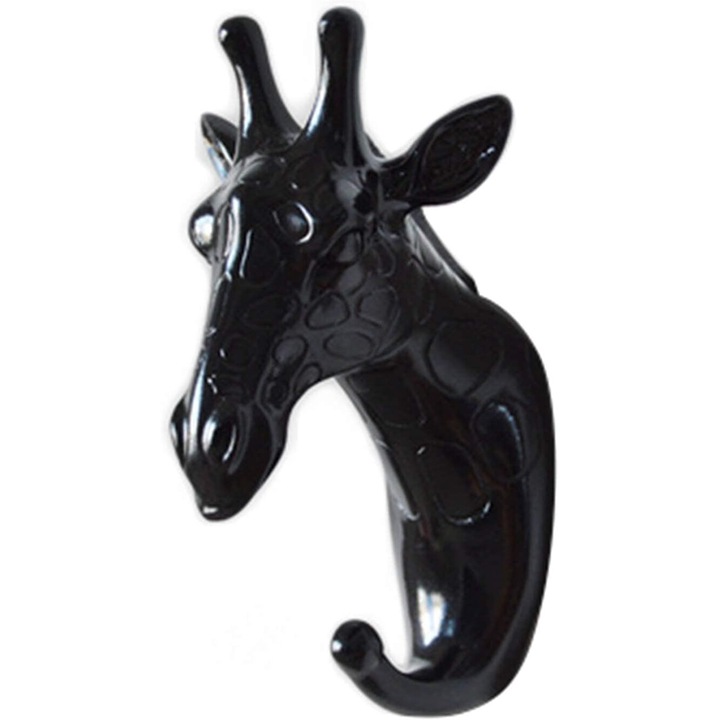 Carlig de perete autoadeziv Enforose, cap de cerb decorativ, design tridimensional, ABS, pentru paltoane, palarii, chei, bijuterii