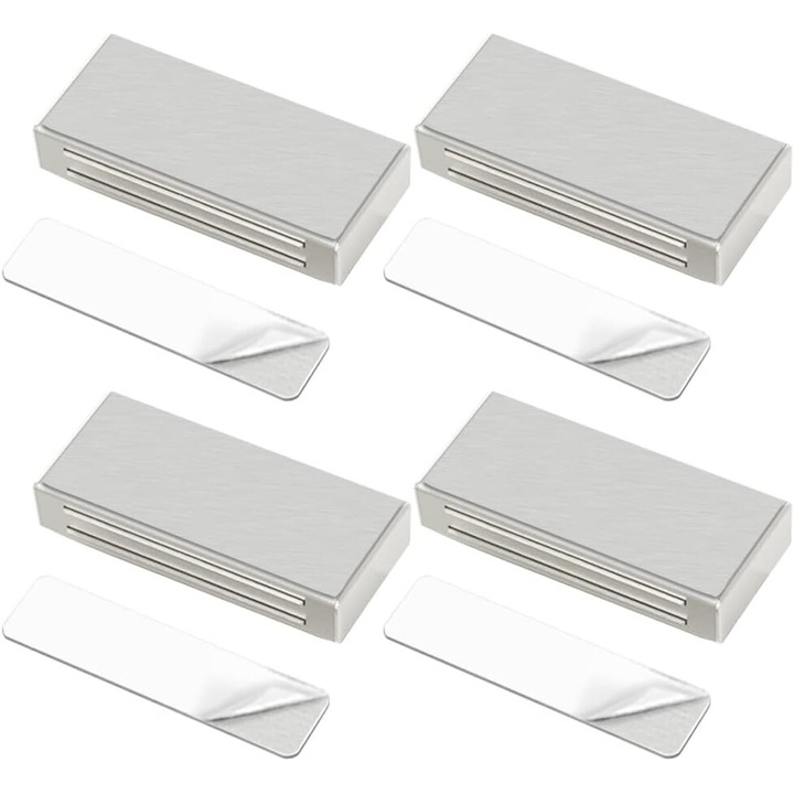 Set de prinderi magnetice pentru usi, AMRINUGL, din otel inoxidabil, rezistente la rugina, instalare usoara, 4 bucati