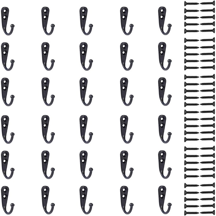 30 db-os fém ruhaakasztó készlet, fekete