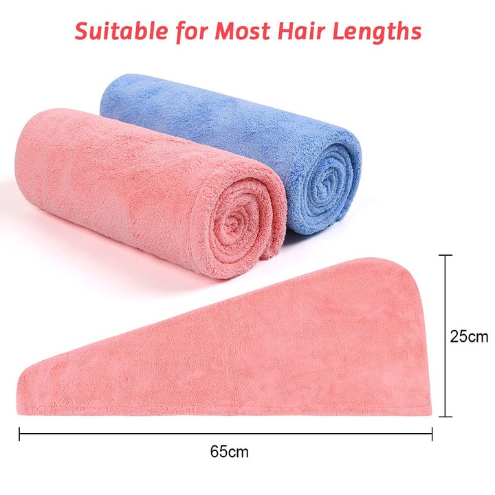 Folie de par cu uscare rapida, microfibra super moale cu butoane de fixare, ingrijire usoara si reutilizabila pentru toate nevoile dvs. de ingrijire a parului