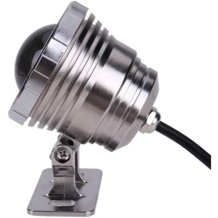 RGB потопяема лампа, 10W, IP68, 74x94mm, с дистанционно управление, сребриста