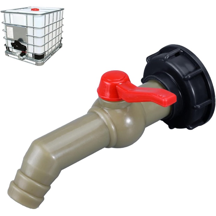 1 hüvelykes, 1 készlet korrózióálló szögletes golyóscsap IBC tartályokhoz, 26 mm