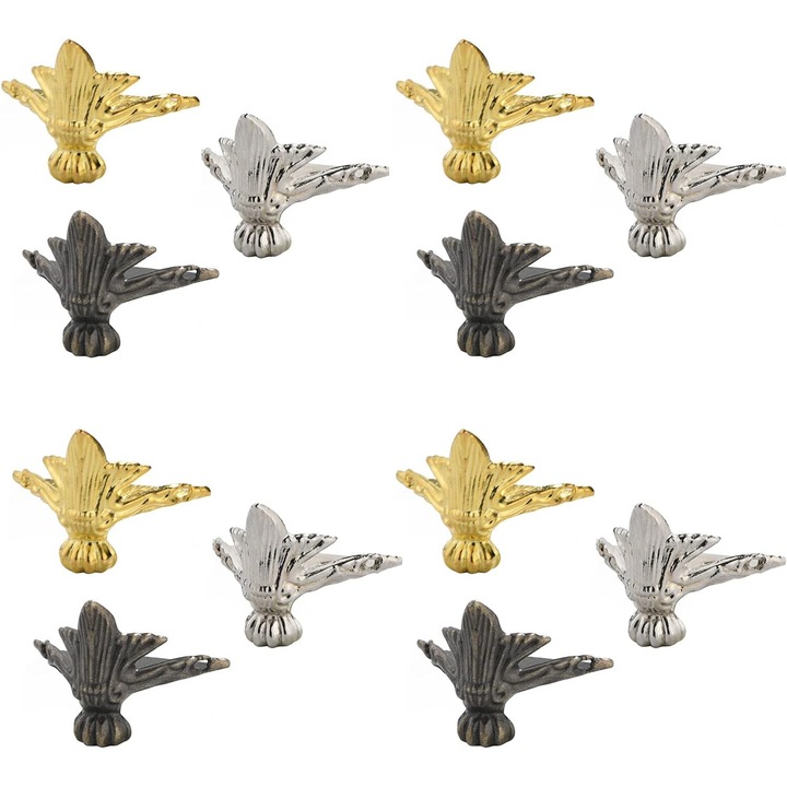 Picioare de mobilier din alama antica, AMRINUGL, pentru cutii din lemn, set, protectie colturi