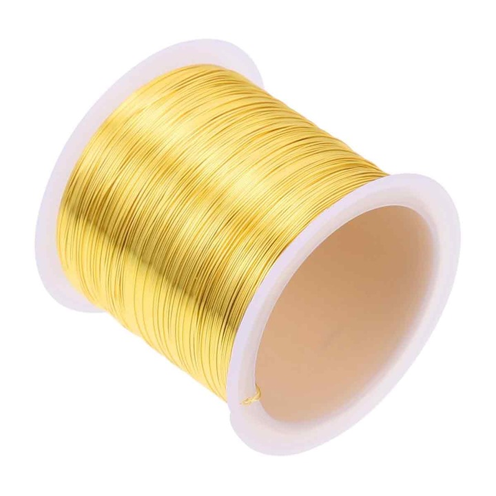 Sarma din cupru placata cu aur 8m, 0.8mm, pentru realizarea bijuteriilor, set
