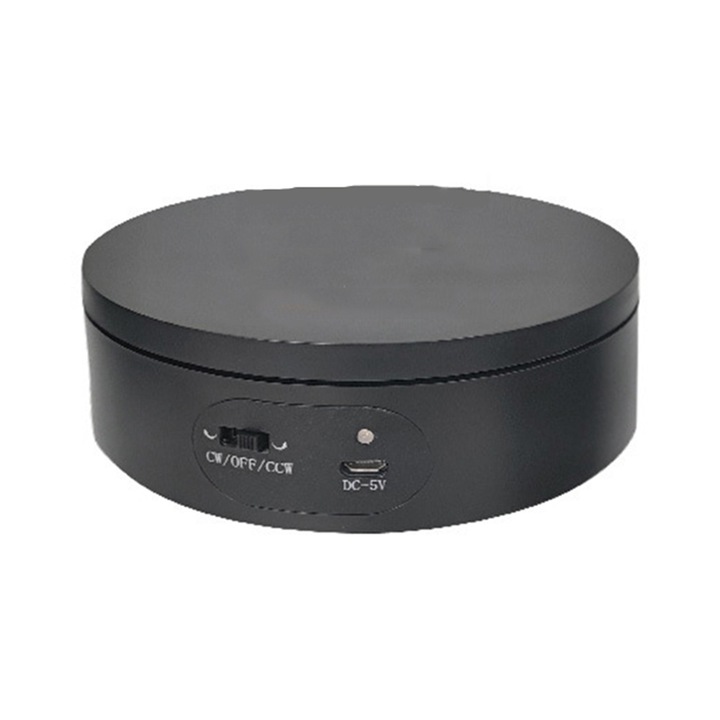 Suport electric pentru prezentare, rotativ 360°, viteza reglabila, 16cm, negru