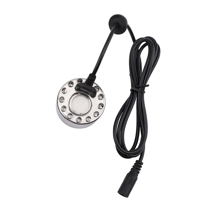 Szökőkút párásító, QttvbTna, ultrahangos, 12 színes LED, 24V