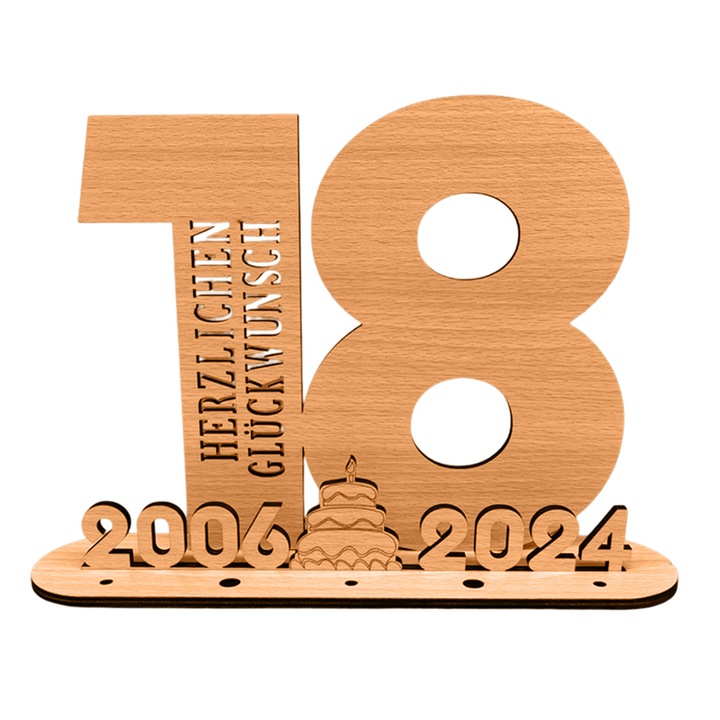 Свещник от естествено дърво, Enforose, елегантен дизайн, издръжлив, 5 отвора за малки свещи, 18-та годишнина