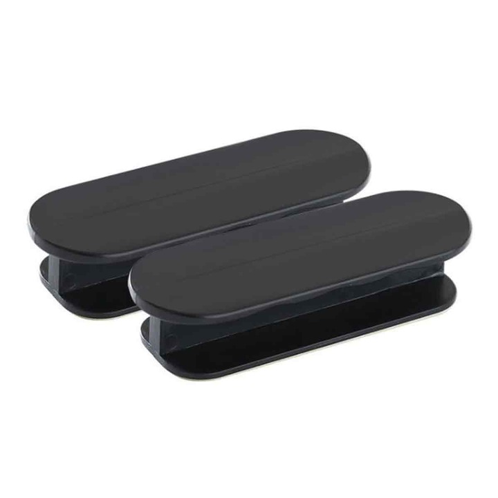 Set de 2 manere pentru usi de balcon, manere autoadezive, manere pentru dulapuri, plastic, negru