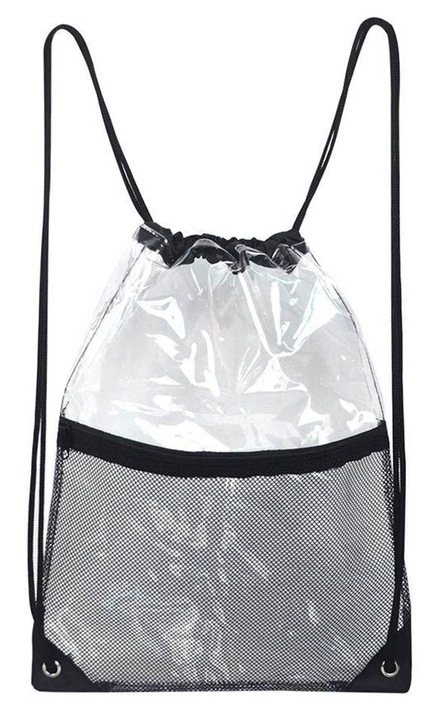 Rucsac transparent cu buzunar frontal, BGHYHYHI, plastic, 34x45cm