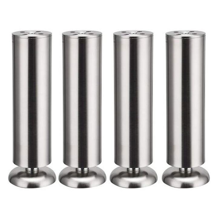 Picioare ajustabile pentru mobilier, Enforose, otel inoxidabil, 15mm, set