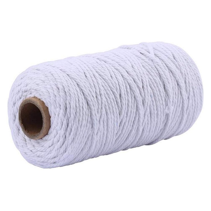 Textil cérna makraméhoz, Pamut, 2 mm x 200 m, Fehér