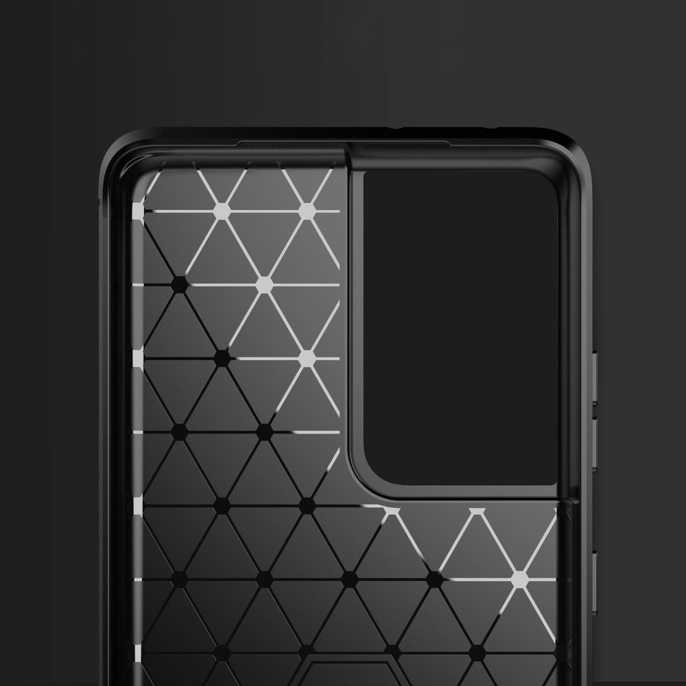Husa telefon Hurtel Carbon Case, absorbtie socuri, margini ridicate, albastru, Samsung Galaxy S21 Ultra 5G