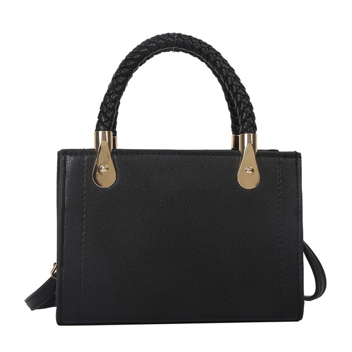 Női válltáska, Jormftte, fekete, 20x20x14cm, PU bőrből, oldaltáskává alakítható.