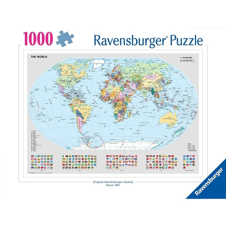 Ravensburger 1000 db-os puzzle - Világtérkép (12000065)