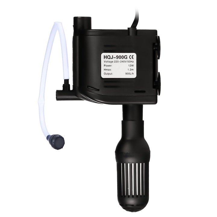 Pompa de apa, SunSun HQJ-900G, utilizare universala, filtru circulator sau aerator, pentru golirea acvariului, functionare silentioasa, continua, 900l/h