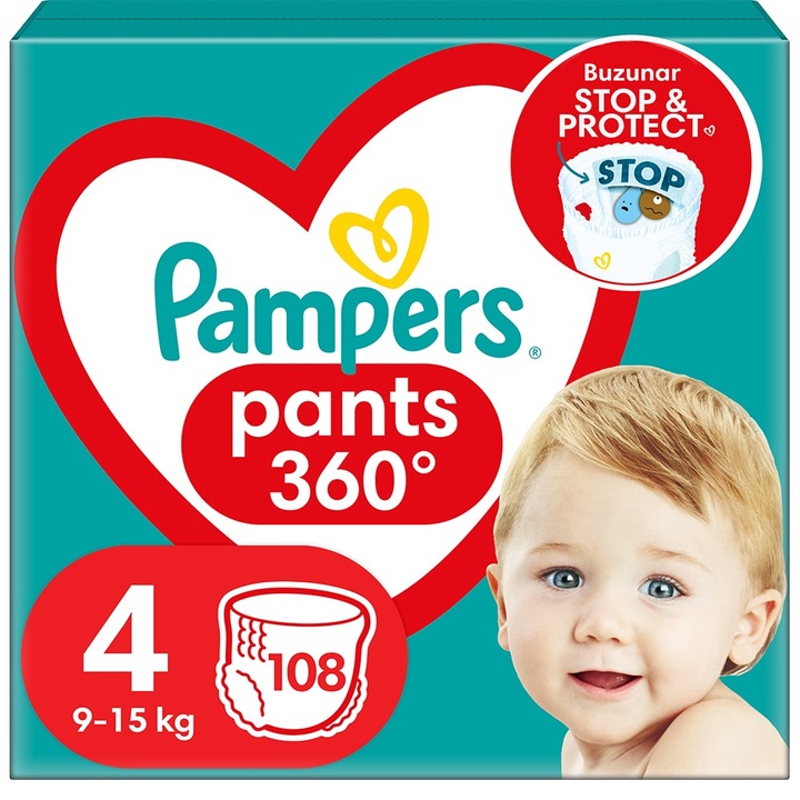 Пелени Pampers Pants Размер 4, 9 - 15 кг, 108 части