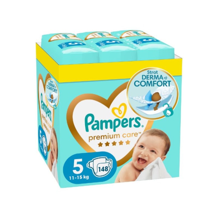Пелени Pampers Premium Care Размер 5, 11 - 16 кг, 148 части Premium Care