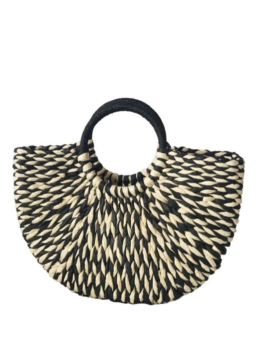 BGHYHYHI strandtáska, félkör, szövött rattan, 40x12x35cm