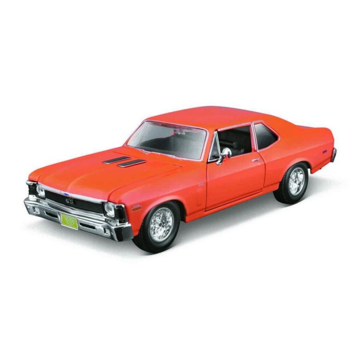 Macheta auto modell összeállítása, Maisto, Chevrolet Nova SS 1970, 1/24, piros
