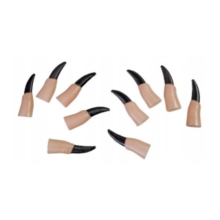 Set 10 unghii de vrajitoare, KRASZEK, Silicon, Negru