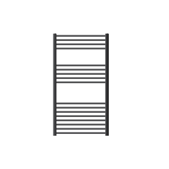 Calorifer baie LuxeBath, model Sahara, antracit, otel, 750x1200 mm, conexiune laterala