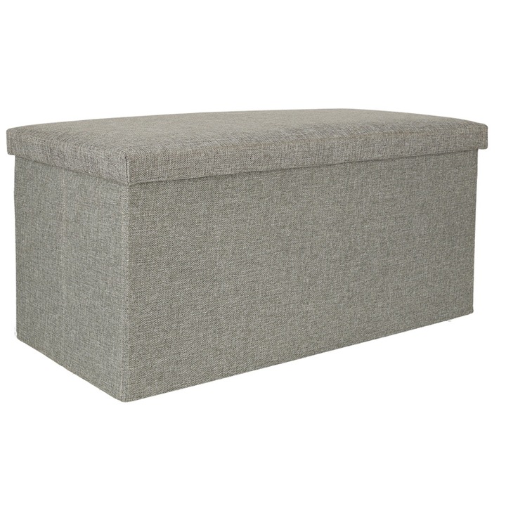 Taburete Luka cu spatiu de depozitare, pliabil, gri, 76x38x38cm