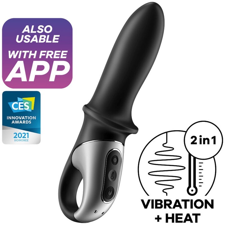 Anál vibrátor, Satisfyer, Hot Passion, fekete, fűthető, újratölthető, vízálló