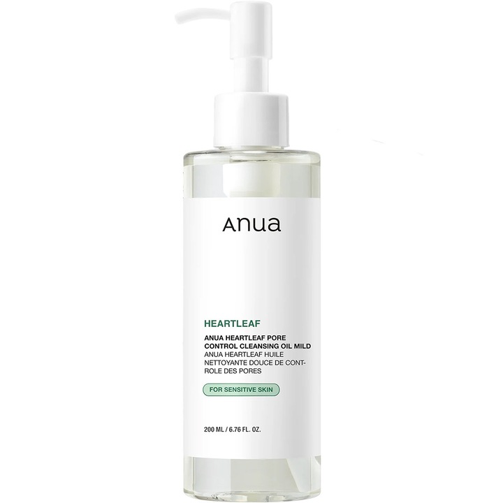 Ulei pentru curatarea tenului, Heartleaf Pore Control Cleansing Oil Mild, Anua, 200ml
