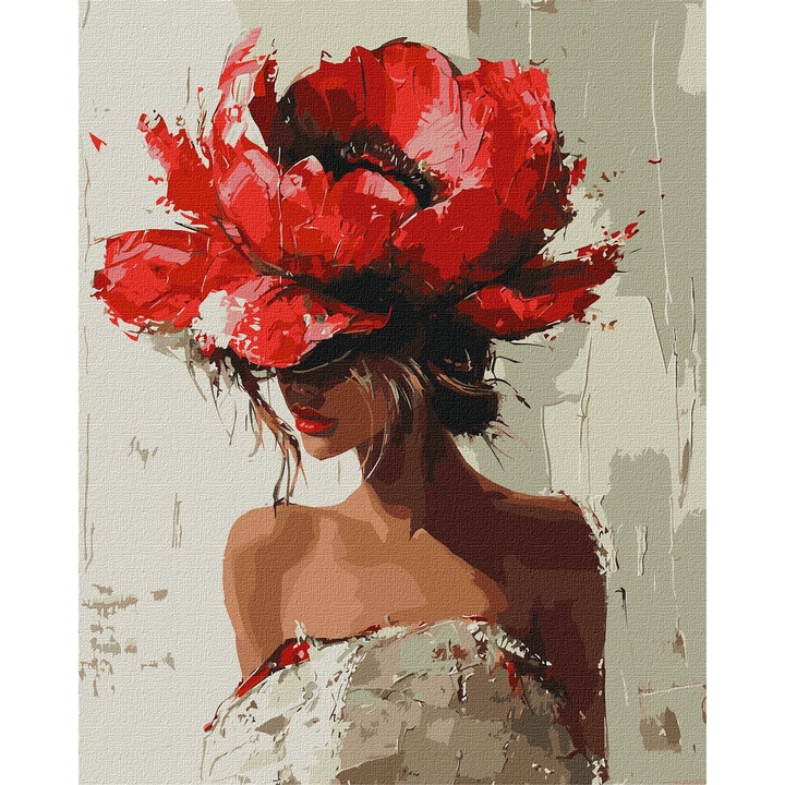 Set pictura pe numere, cu sasiu, Mugure delicat 1, 40x50 cm