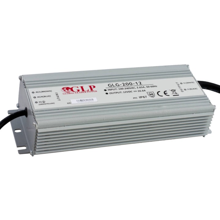 Sursa de alimentare in comutatie GLP PFC 200W, IP65, 12V/16.7A
