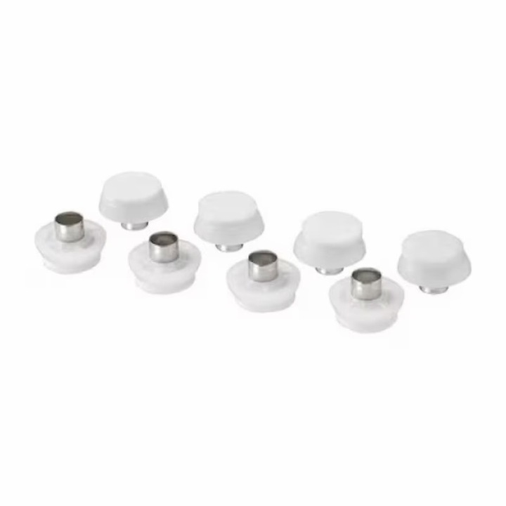 Set protectie pentru podea cu nituri, pentru picioarele scaunelor, 8 buc, din plastic, protejeaza impotriva uzurii si zgarieturilor, alb, Yupy®