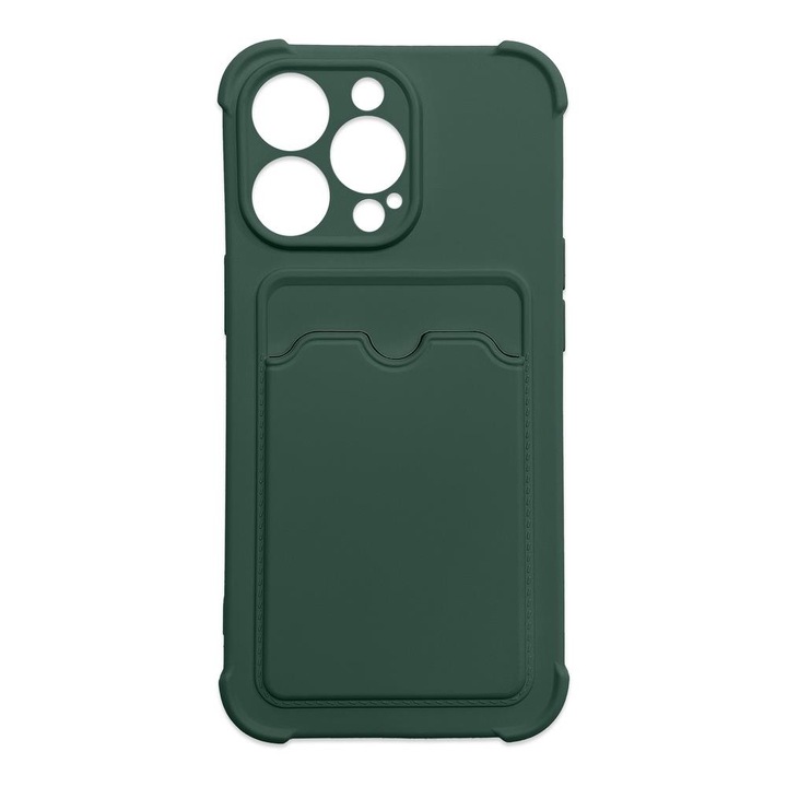 Husa telefon Hurtel Card Armor Case, portofel, Air Bag, verde, Samsung Galaxy A22 4G