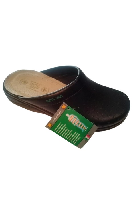 Мъжко медицинско сабо, Sanital Light, естествена кожа, черно