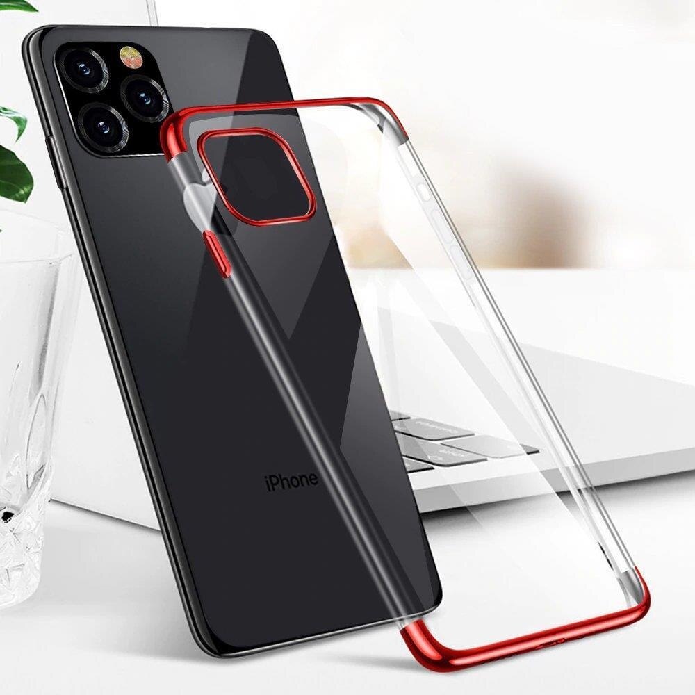 Husa telefon Hurtel Clear Color, gel, rama metalica, rosu, Xiaomi Redmi Note 11 Pro+ 5G / 11 Pro 5G / 11 Pro