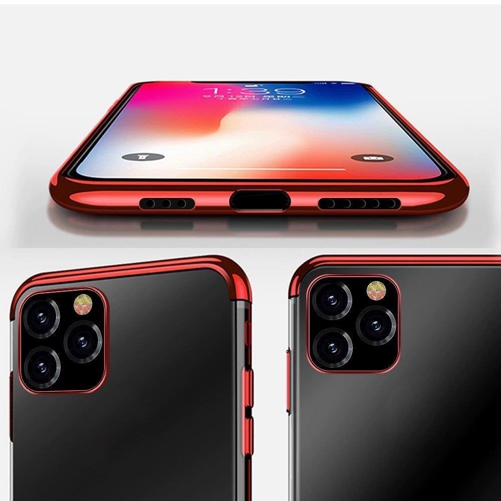 Husa telefon Hurtel Clear Color, gel, rama metalica, rosu, Xiaomi Redmi Note 11 Pro+ 5G / 11 Pro 5G / 11 Pro