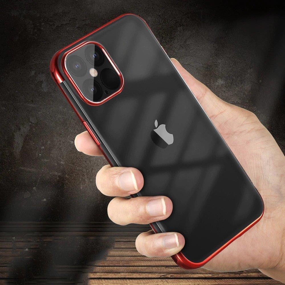 Husa telefon Hurtel Clear Color, gel, rama metalica, rosu, Xiaomi Redmi Note 11 Pro+ 5G / 11 Pro 5G / 11 Pro