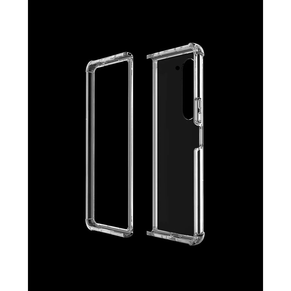 Husa protectie compatibila cu Samsung Galaxy Z Fold 6, Antisoc, Premium Quality, transparenta din silicon si policarbonat, 2 piese