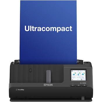 Scanner EPSON WorkForce ES-C380W, A4, 600 dpi, 30ppm, ADF, USB, Wireless, Negru