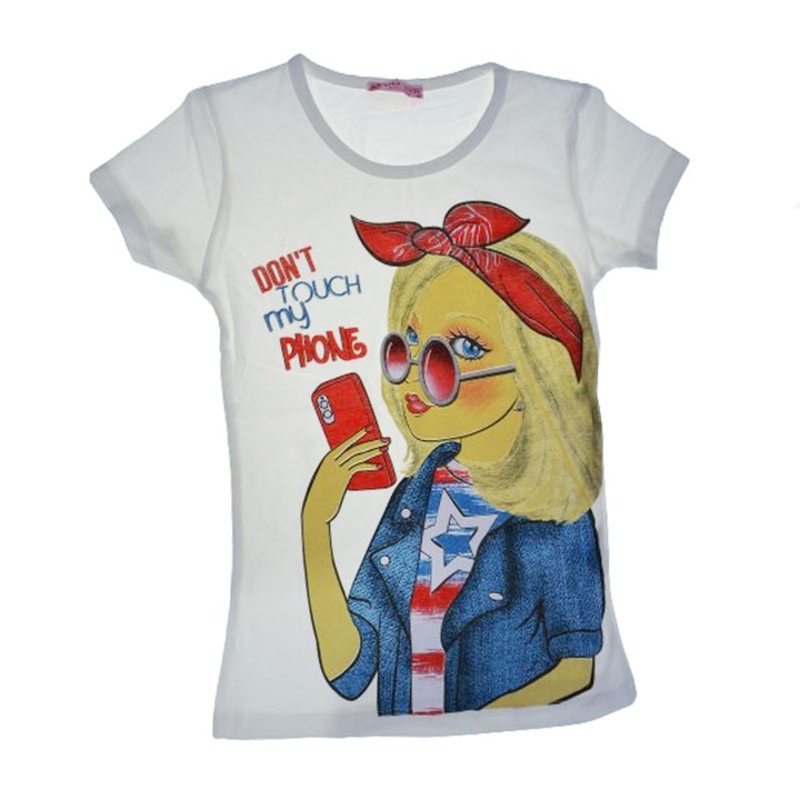 Póló lányoknak Mini Junior KK4063, Fehér 109622