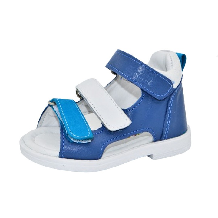 Ортопедични кожени сандали за момче Small Foot PBSF-06, Сини 109493