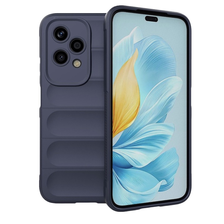 Husa Premium Antisoc din silicon model Phantom Shield, compatibila cu Honor 200 Lite / Albastru inchis