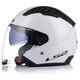 Мотоциклетна каска с вградени предпазни очила, LS2 OF600, бяла, ECE 22.06, UV защита, 2XL 63-64