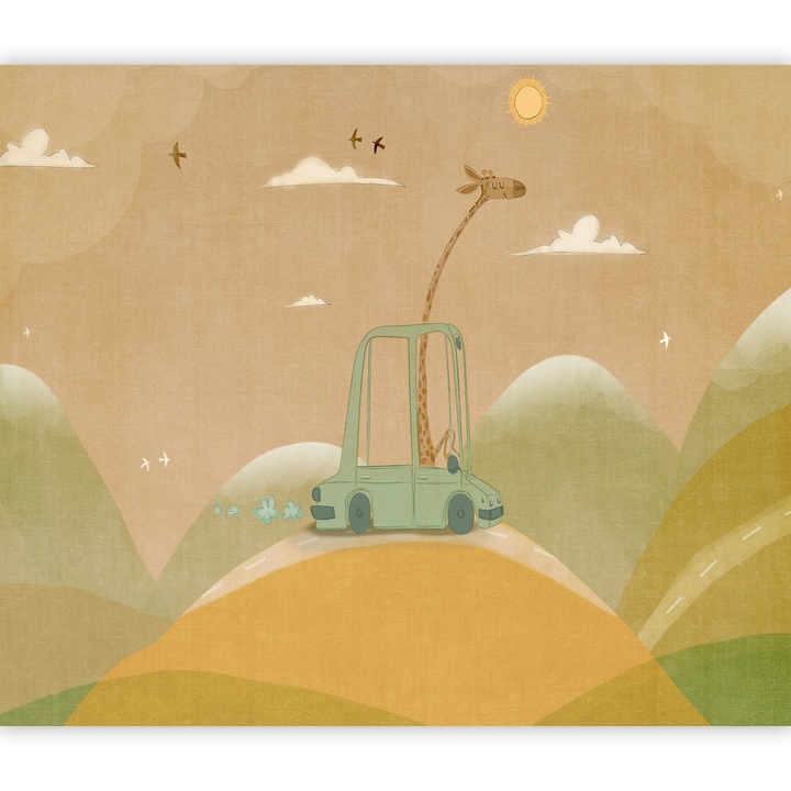 Fototapet Standard - Traveling Giraffe - 250 x 175 cm