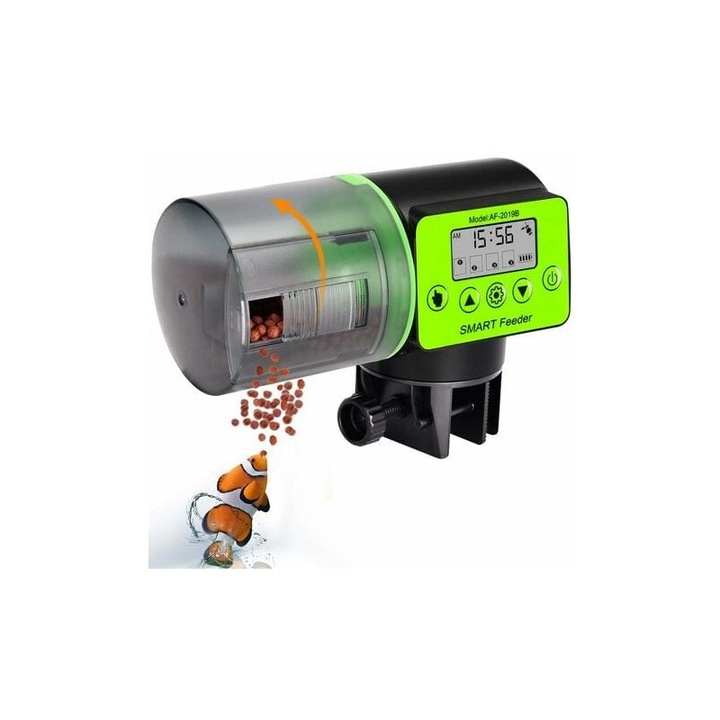 Hranitoare automata pentru pesti, Enforose, design elegant, programabil, rezistent la umiditate, foarte mare, acril