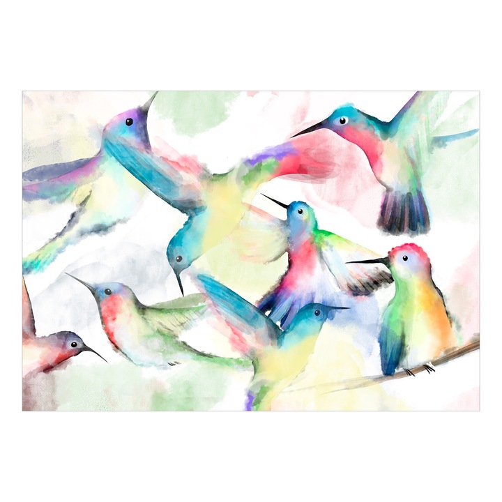 Öntapadós Fotótapéta - Akvarell Madarak - 98 x 70 cm
