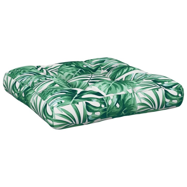 Perna de paleti vidaXL, model frunze, 50x50x12 cm, textil