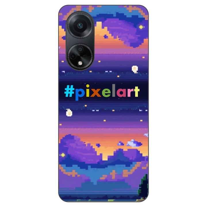 Husa compatibila cu Oppo A98 5G Silicon Gel Tpu Model Pixel Art Peisaj