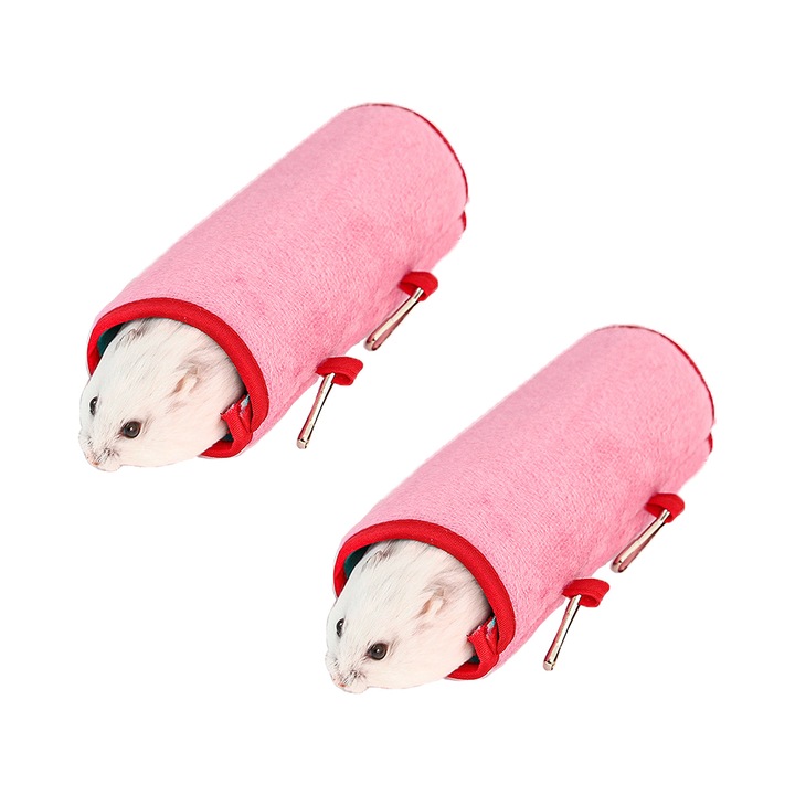 Гнездо за хамстер, QttvbTna, разнообразен дизайн, удобна материя, розово, малък размер, 2 бр.