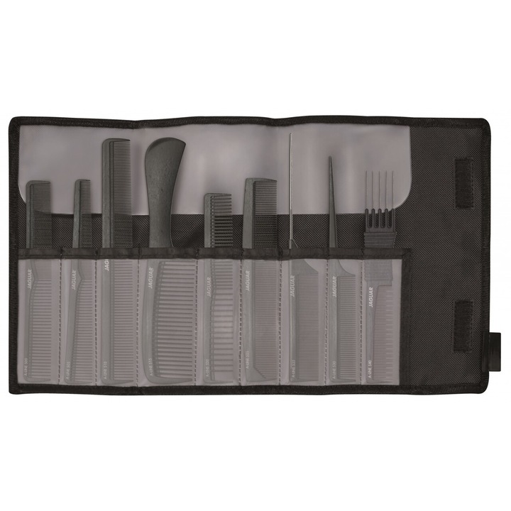 Set piepteni frizerie Jaguar A-Line, antistatici, etui inclus